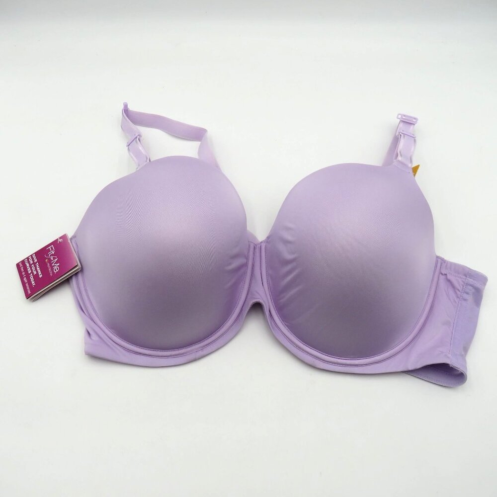 Fruit Of The Loom Bra Size 46D Purple Fit for Me Full Coverage Underwire‎ New